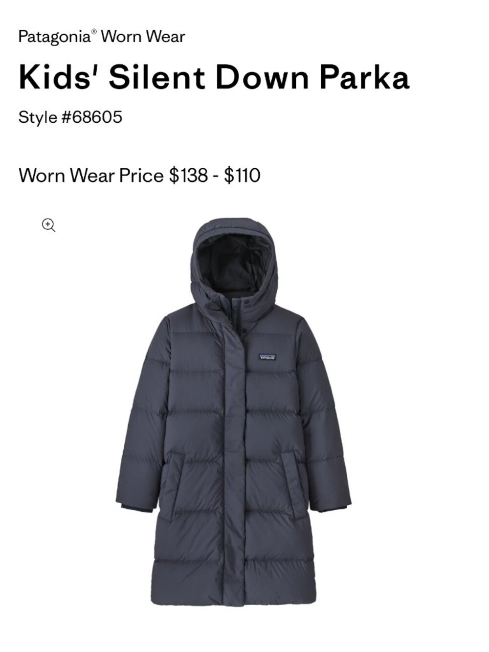 Kids XL Patagonia Down Parka